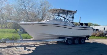 28' Grady-White 265 Express 2000 port side on trailer two